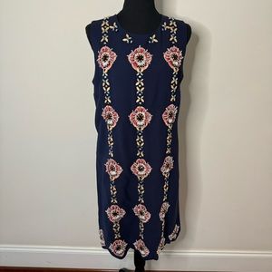 Banana Republic Navy Embellished Jewel Bead Shift Dress